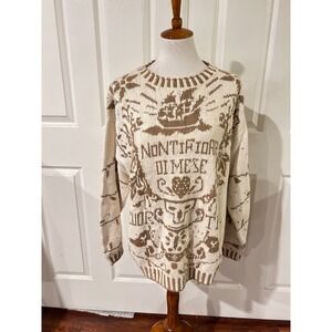 Vintage Carole Little St. Tropez West Womens Nautical Ship Knit Sweater Sz L 80s